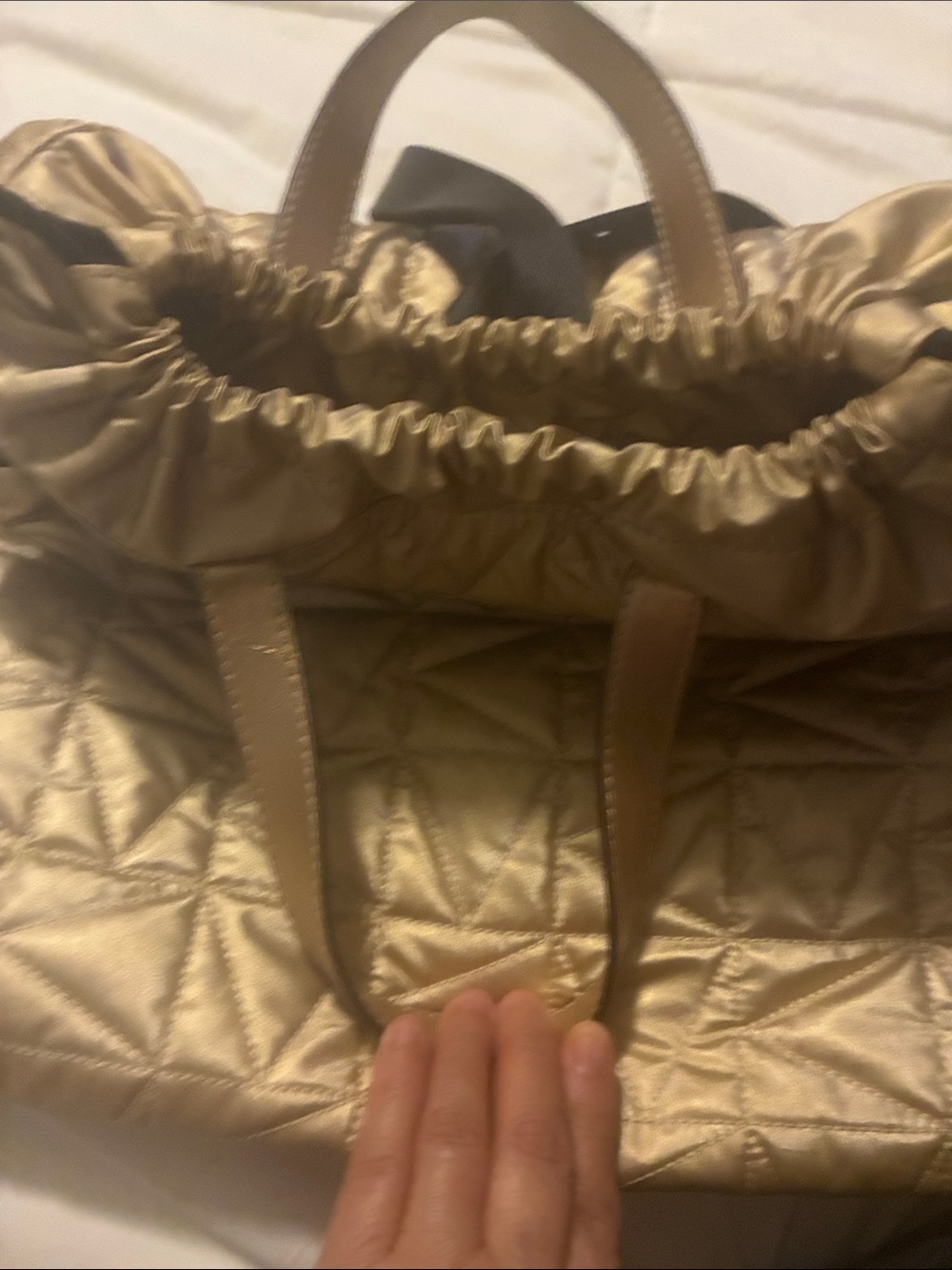 Michael Kors Quilted Metallic Gold Tote - Picture 12 of 12